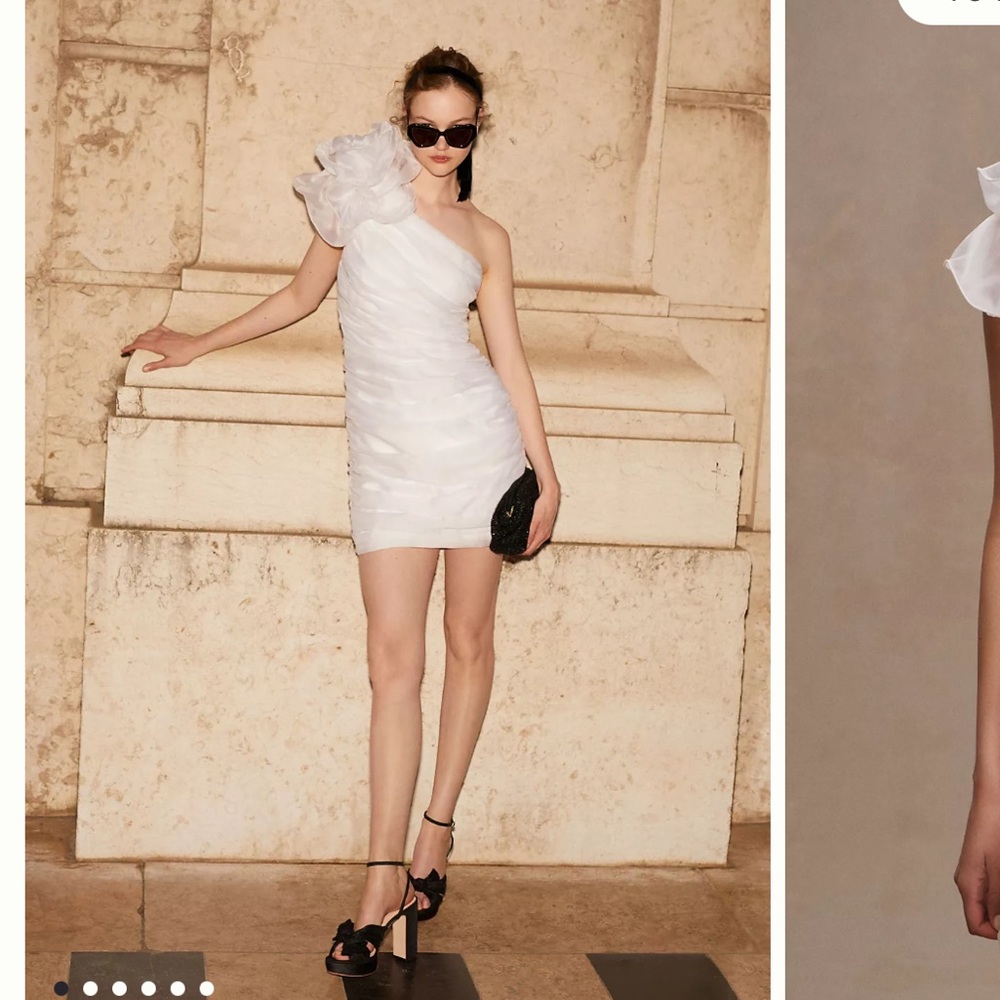 BHLDN LOUISA ONE-SHOULDER ROSETTE
MINI DRESS (NWT)